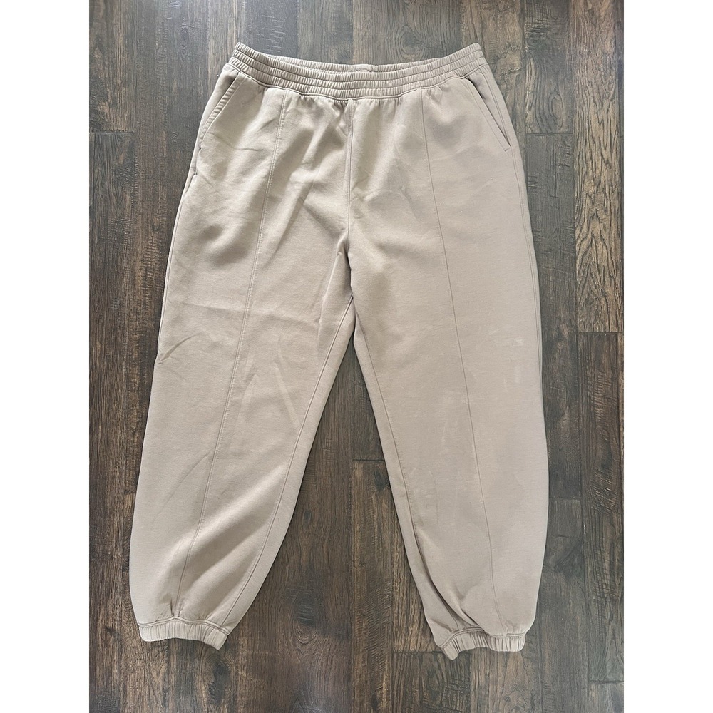 YPB Abercrombie Taupe Beige Neoknit High Rise Jogger Sweatpants‎ Mens XL School